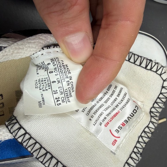 Converse Chuck Taylor All Star Low Top Shoes Blue Grey Print Size 8 Women - Picture 7 of 8